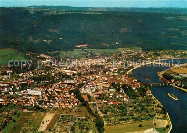 Bad Saeckingen Fliegeraufnahme mit Rhein