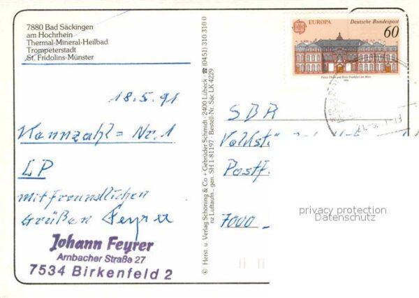 Bad Saeckingen Fliegeraufnahme Trompeterstadt St. Frid – Bild 2