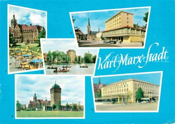 Karl-Marx-Stadt Rathaus Hochhaus am Schloßteich Theater