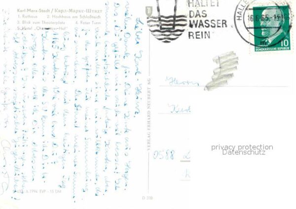 Karl-Marx-Stadt Rathaus Hochhaus am Schloßteich Theater – Bild 2