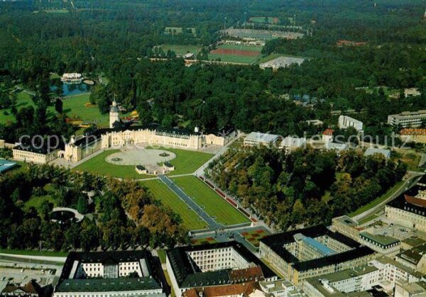 Karlsruhe Baden Fliegeraufnahme Schloß