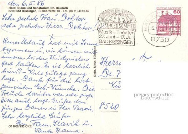 Bad Kissingen Hotel Diana und Sanatorium Dr. Baunach – Bild 2