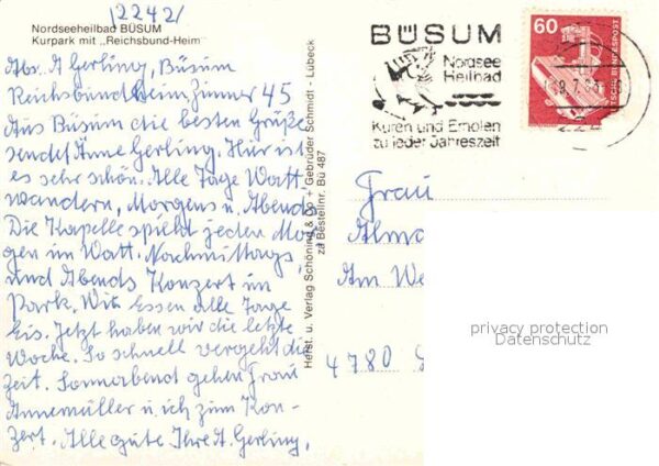Buesum Nordseebad Kurpark mit Reichsbund-Heim – Bild 2