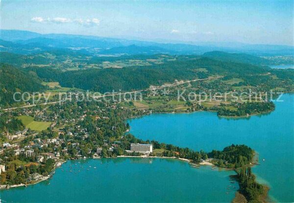 Poertschach Woerthersee Fliegeraufnahme mit Parkhotel Strandbad