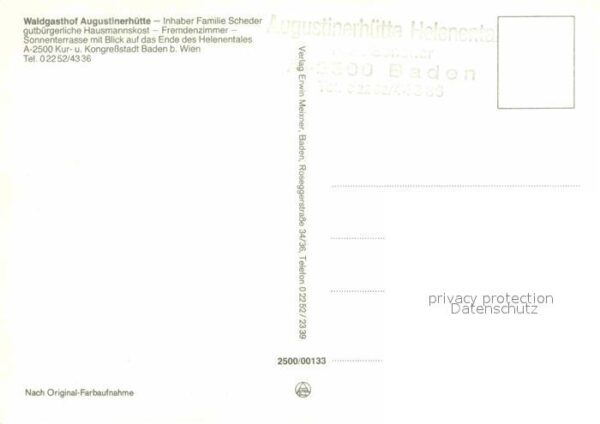Baden Wien Waldgasthof Augistinerh?tte – Bild 2