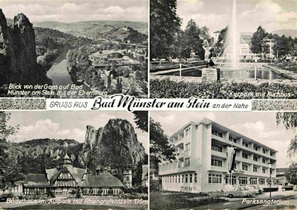 Bad Muenster Stein Ebernburg Blick von der Gans Kurpark Kurhaus Park