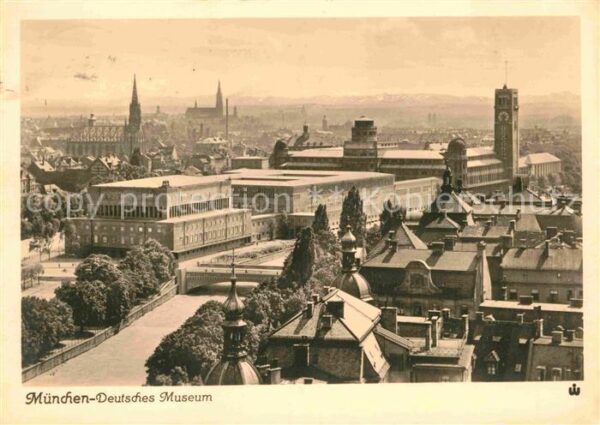 Muenchen Deutsche-Museum und Isar