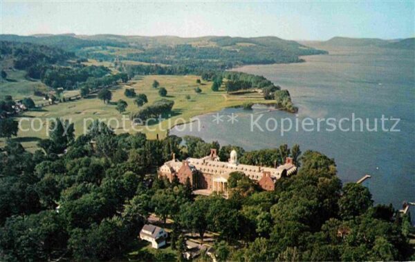 Cooperstown New York Otesaga Hotel at Otsego Lake aerial vie