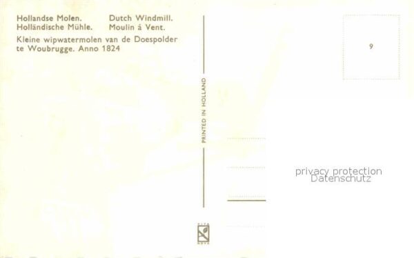 Niederlande Hollandse Molen Holländische Mühle – Bild 2