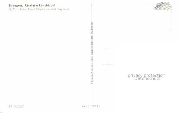 Budapest Reszlet a Lanchiddal Donau Brücke – Bild 2