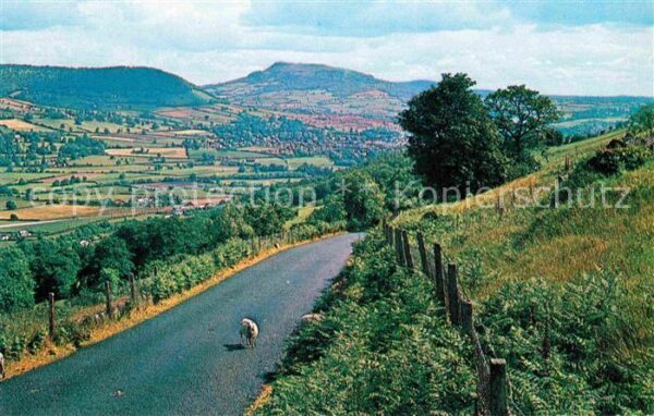 Abergavenny UK Panorama Usk Valley with Holy Mountains