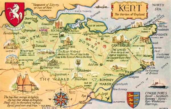 Canterbury Kent Map of the Kent Landkarte