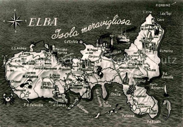 Insel Elba Isola meravigliosa Landkarte