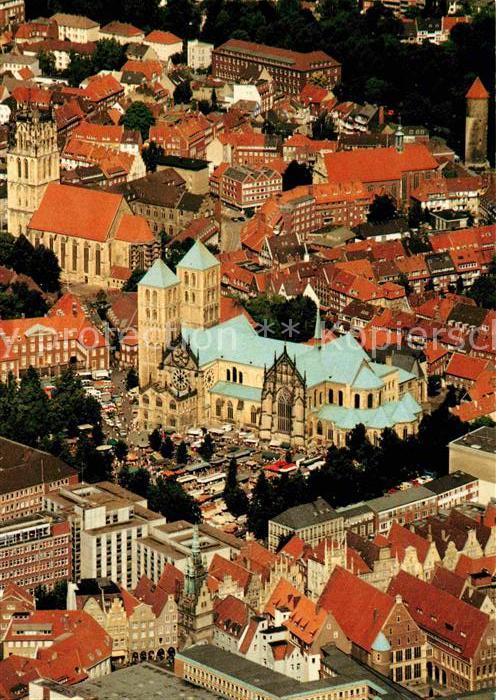 Muenster Westfalen Stadtzentrum mit St Paulus Dom Überwass