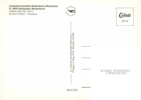 Medenbach Taunus Autobahn Raststätte Medenbach West Flie – Bild 2