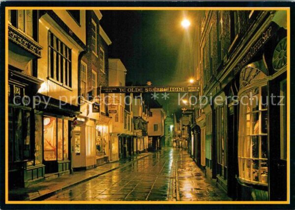York UK Stonegate by night