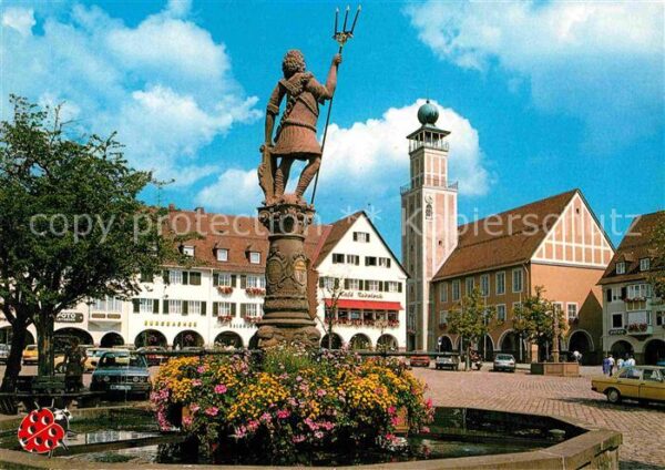 Freudenstadt Marktplatz Neptunbrunnen Heilklimatisch