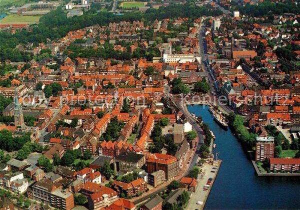 Emden Ostfriesland Seehafenstadt Fliegeraufnahme
