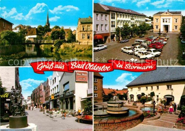 Bad Oldesloe Partie am Fluss Platz Brunnen Fussgänge