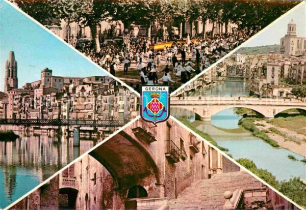 Gerona Teilansichten Altstadt Partie am Fluss