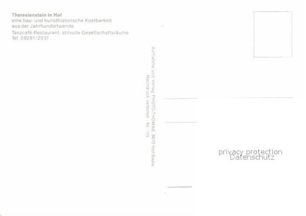 Hof Saale Theresienstein Tanzcafe Restaurant Bürg – Bild 2