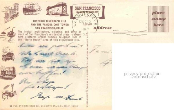 San Francisco California Historic Telegraph Hill Famous Coit Tow – Bild 2