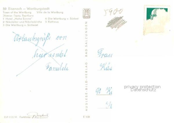 Eisenach Thueringen Wartburg Hotel Hohe Sonne Nikolaitor Ni – Bild 2