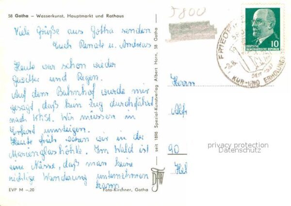 Gotha Thueringen Wasserkunst Hauptmarkt Rathaus – Bild 2