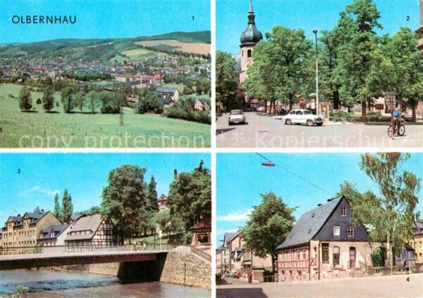 Olbernhau Erzgebirge Ernst Thälmann Platz Kegelbrücke Grünth