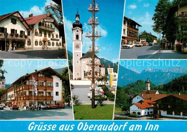 Oberaudorf Gaststätte Rechenauer Kirche Ortsansich