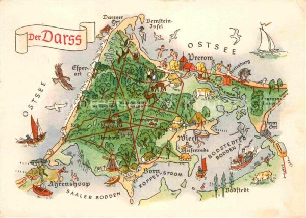Darss Region Ostsee Panoramakarte