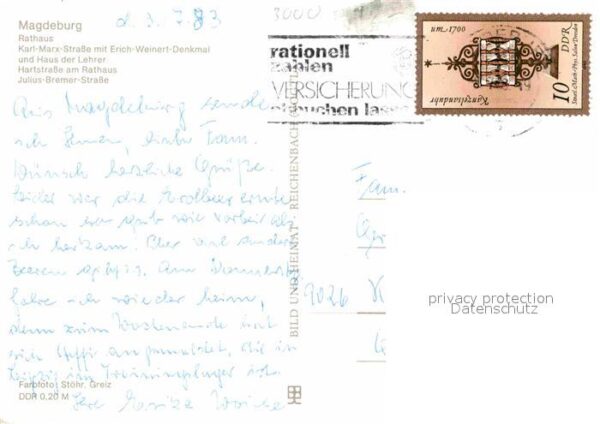 Magdeburg Rathaus Karl Marx Straße Erich Weinert – Bild 2