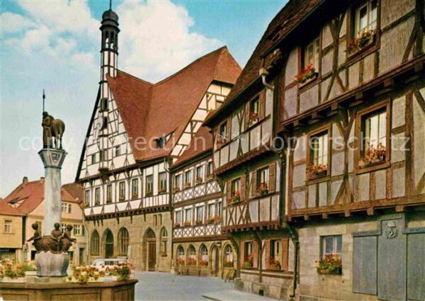 Forchheim Oberfranken Kriegerbrunnen Fachwerk Rathaus