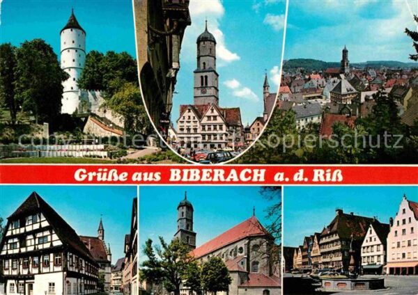 Biberach Riss Stadtturm Kirche Schloss Brunnen