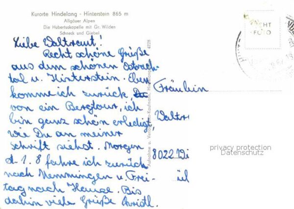 Hindelang Hinterstein Hubertuskapelle Gr. Wilden – Bild 2