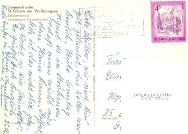 St Gilgen Wolfgangsee Mozartbrunnen Gasthof Post – Bild 2