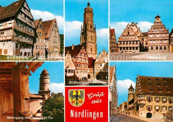 Noerdlingen St. Georgskirche Weinmarkt Wehrgang Löp