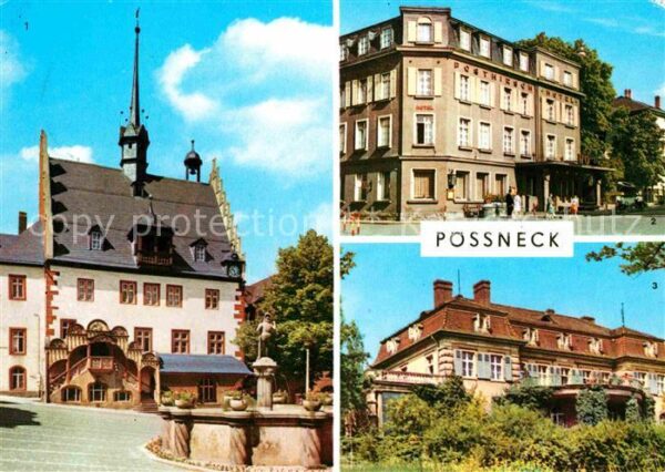 Poessneck Rathaus Posthirsch-Hotel Erholungsheim