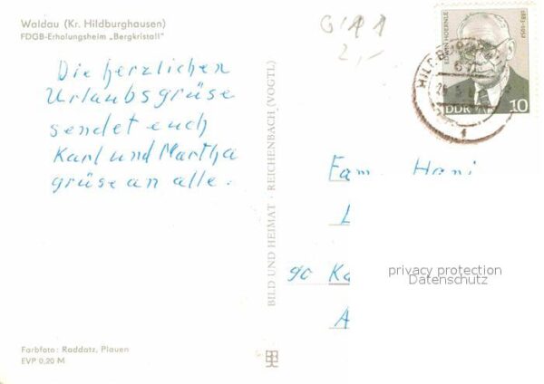 Waldau Hildburghausen FDGB-Erholungsheim Bergkristall – Bild 2