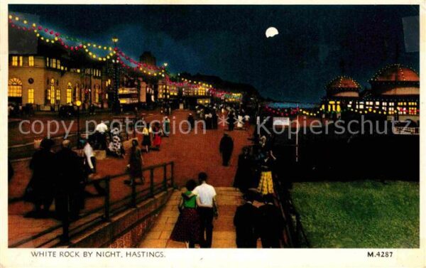 Hastings East Sussex White Rock by night
