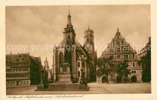 Stuttgart Stiftskirche Schillerdenkmal