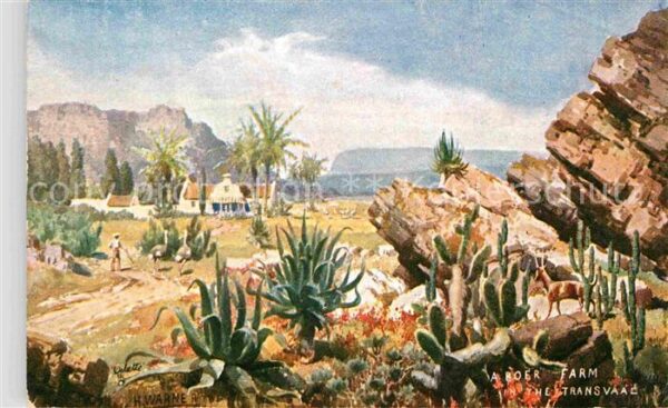 Transvaal Suedafrika A Boer Farm Künstlerkarte