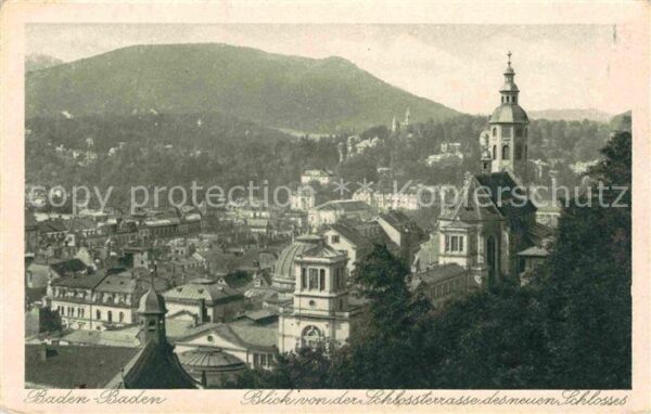 Baden-Baden Blick von Schlossterrasse des neuen Sch