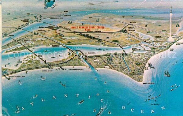 Cape Kennedy Landkarte NASA John F. Kennedy Space-Ce