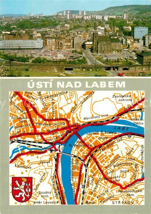 Usti nad Labem Lageplan Fliegeraufnahme