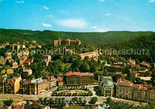 Karlovy Vary Fliegeraufnahme mit Sanatorium Imperial