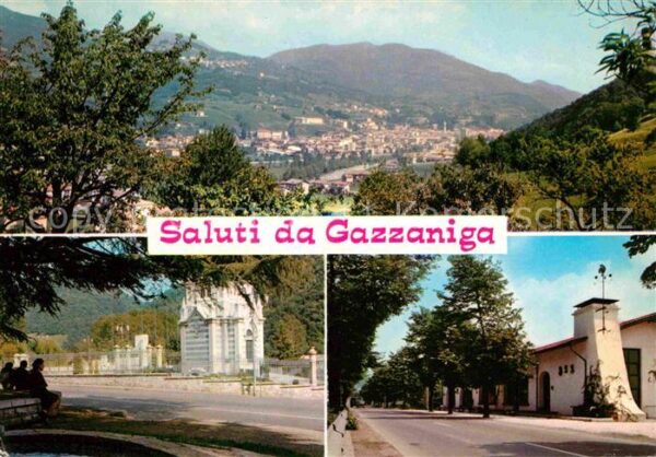Gazzaniga Ortspartien mit Kirche