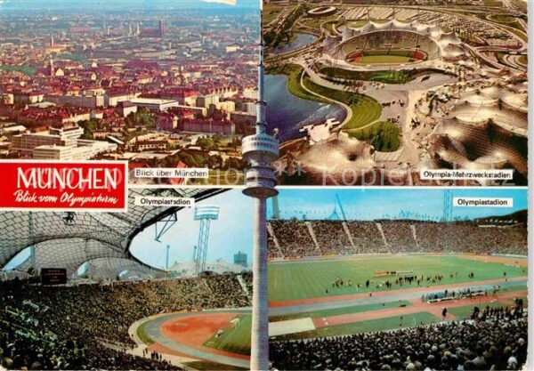 Muenchen Olympia-Stadion Fliegeraufnahme
