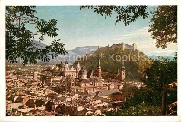 Salzburg Oesterreich Blick vom GrandCafe Winkler