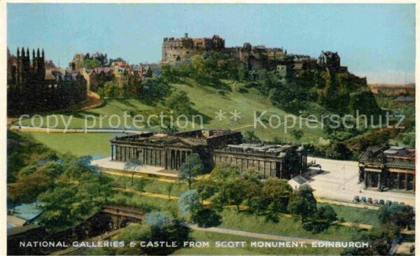 Edinburgh Scotland National Galleries Castle Scott Monumen